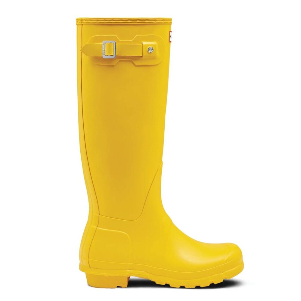 New Hunter Women's Original Tall Waterproof Rain Boots Size 8 Yellow Adjustable - Picture 2 of 4